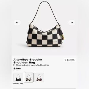 Coach Black and Cream Checkerboard Shoulder Bag